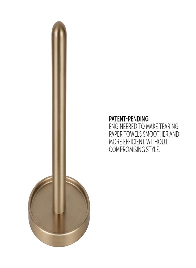 Ivilon Countertop Paper Towel Stand - Steady and Easy Tear - Fits All Paper Towel Rolls - Warm Gold - Image 2